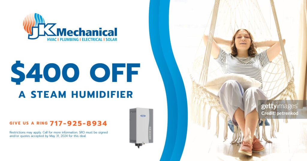 JK Mechanical Special Discount for 0 OFF A STEAM HUMIDIFIER.